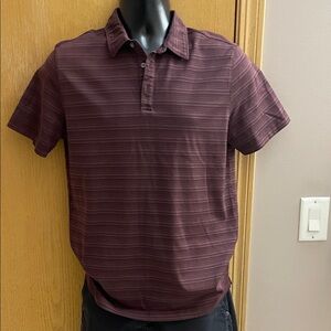 Robert Barakett Maroon Striped Polo Shirt